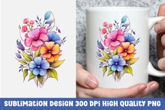 Watercolor floral mug sublimation design Product Image 1
