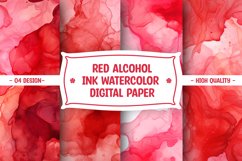 Red alcohol ink watercolor digital paper Product Image 1