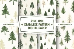Pine tree seamless pattern digital paper Product Image 1