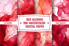 Red alcohol ink watercolor digital paper Product Image 1