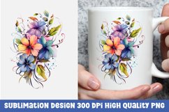 Watercolor floral mug sublimation design Product Image 1