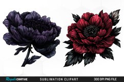 Dark Peony Sublimation PNG Clipart Product Image 1