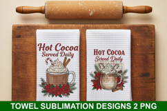 Hi Cocoa Served Towel Sublimation - Christmas Design Product Image 1