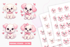 Cute Puppy Printable Sticker | Kawaii Dog Stickers PNG Product Image 1