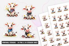 highland cow sticker, Sticker, printable sticker Product Image 1