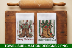 Merry Christmas Towel Sublimation - Christmas PNG Design Product Image 1