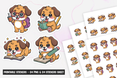 Cute dog back to school sticker, printable sticker PNG Product Image 1