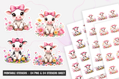 Highland cow sticker, Sticker, printable sticker Product Image 1