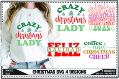 Christmas Svg 4 Designs, Winter svg, Xmas svg, Santa svg Product Image 1
