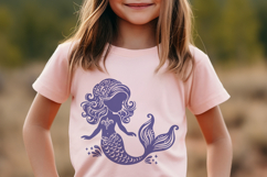 Baby Girl Mermaid Silhouette SVG Cut File. Mermaid PNG. Product Image 2