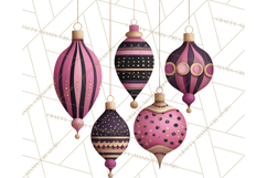 Pink and Black Glam Christmas PNG Clipart Product Image 2