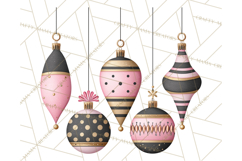 Pink and Black Glam Christmas PNG Clipart Product Image 3
