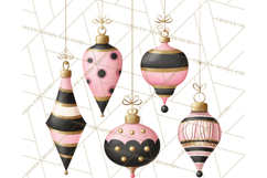 Pink and Black Glam Christmas PNG Clipart Product Image 4