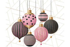 Pink and Black Glam Christmas PNG Clipart Product Image 5