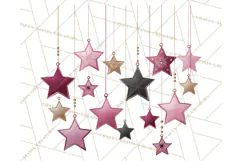 Pink and Black Glam Christmas PNG Clipart Product Image 3