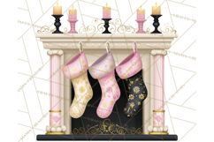 Pink and Black Glam Christmas PNG Clipart Product Image 4