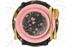 Pink and Black Glam Christmas PNG Clipart Product Image 5