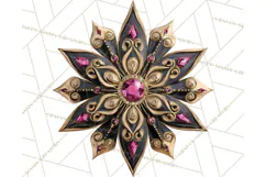 Pink and Black Glam Christmas PNG Clipart Product Image 5