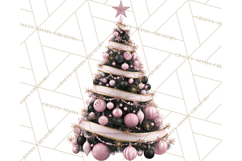 Pink and Black Glam Christmas PNG Clipart Product Image 2