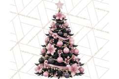 Pink and Black Glam Christmas PNG Clipart Product Image 3