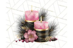 Pink and Black Glam Christmas PNG Clipart Product Image 4