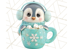 Christmas Characters in Mugs PNG Clipart Product Image 3