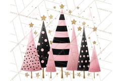 Pink and Black Glam Christmas PNG Clipart Product Image 2