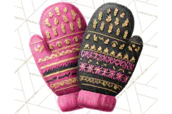 Pink and Black Glam Christmas PNG Clipart Product Image 5