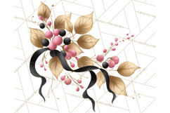 Pink and Black Glam Christmas PNG Clipart Product Image 2