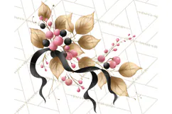 Pink and Black Glam Christmas PNG Clipart Product Image 2