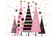 Pink and Black Glam Christmas PNG Clipart Product Image 4