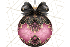 Pink and Black Glam Christmas PNG Clipart Product Image 3