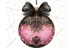 Pink and Black Glam Christmas PNG Clipart Product Image 3