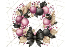 Pink and Black Glam Christmas PNG Clipart Product Image 4