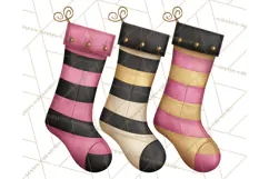 Pink and Black Glam Christmas PNG Clipart Product Image 5