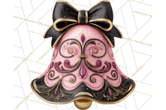 Pink and Black Glam Christmas PNG Clipart Product Image 2