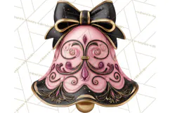 Pink and Black Glam Christmas PNG Clipart Product Image 2