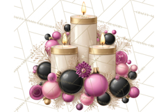 Pink and Black Glam Christmas PNG Clipart Product Image 4