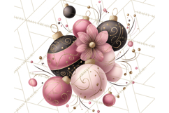 Pink and Black Glam Christmas PNG Clipart Product Image 5