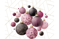 Pink and Black Glam Christmas PNG Clipart Product Image 2