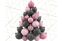 Pink and Black Glam Christmas PNG Clipart Product Image 4