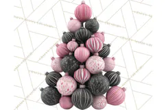Pink and Black Glam Christmas PNG Clipart Product Image 4