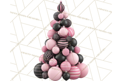 Pink and Black Glam Christmas PNG Clipart Product Image 5
