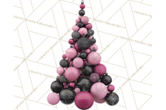 Pink and Black Glam Christmas PNG Clipart Product Image 3
