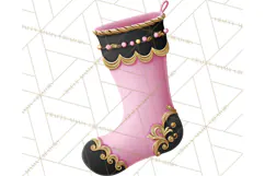 Pink and Black Glam Christmas PNG Clipart Product Image 5