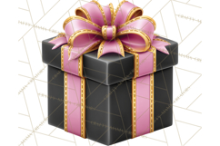 Pink and Black Glam Christmas PNG Clipart Product Image 5