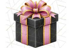 Pink and Black Glam Christmas PNG Clipart Product Image 5