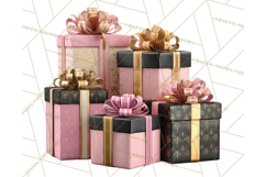 Pink and Black Glam Christmas PNG Clipart Product Image 2