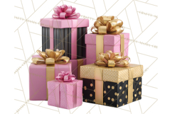Pink and Black Glam Christmas PNG Clipart Product Image 3