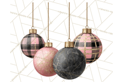 Pink and Black Glam Christmas PNG Clipart Product Image 2